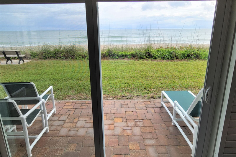 Your private ground floor patio just steps away from the beach