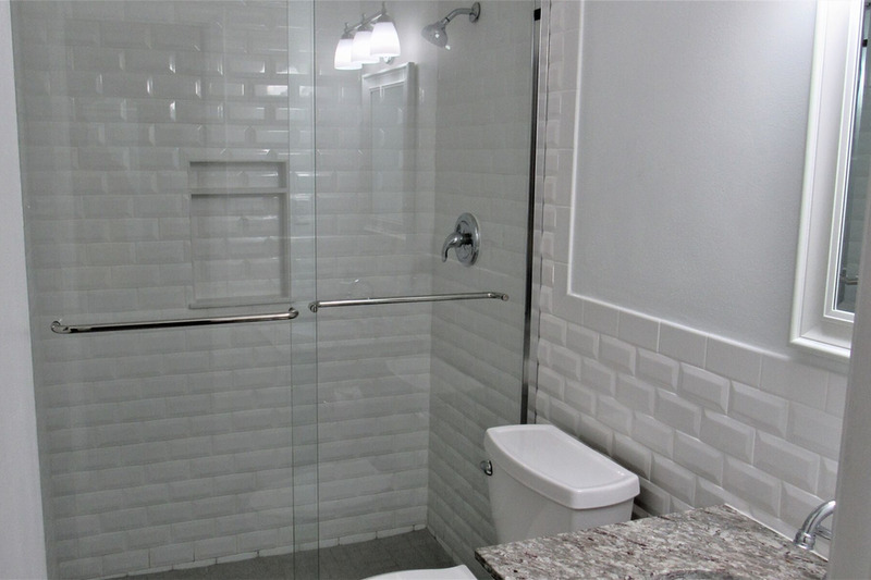 Newly renovated downstairs bathroom with walk in shower 