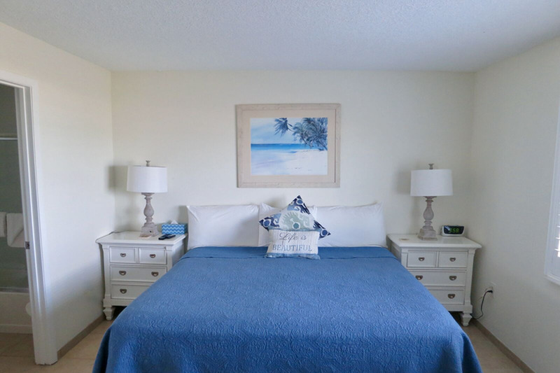Master bedroom with king sized bed