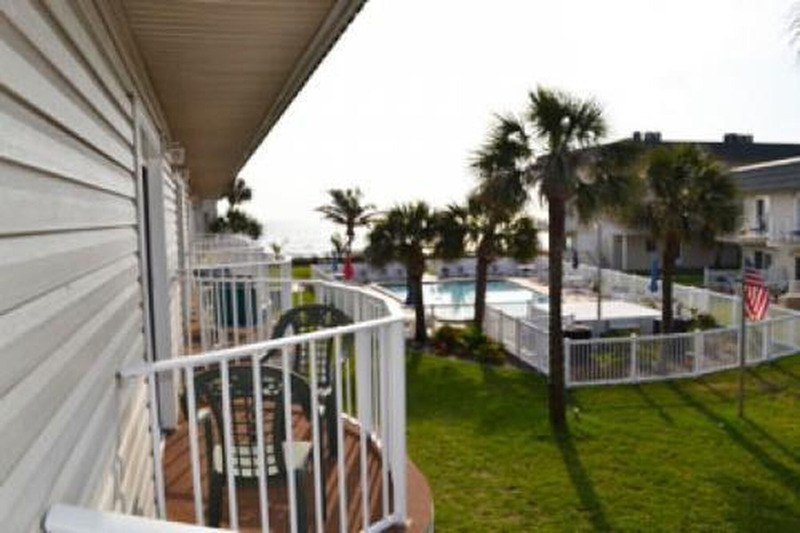 outside view of the pool from the balcony