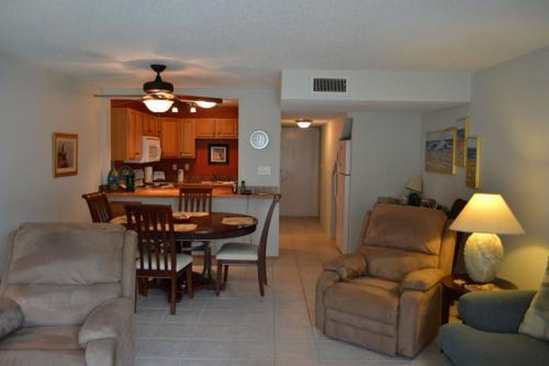 large furnished living room, dining room, and kitchen