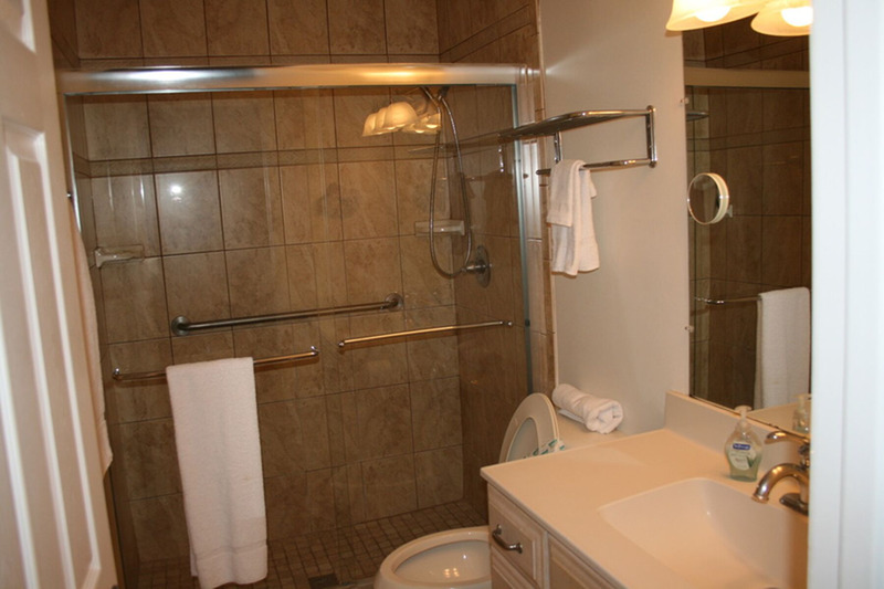 walk in shower with clear glass