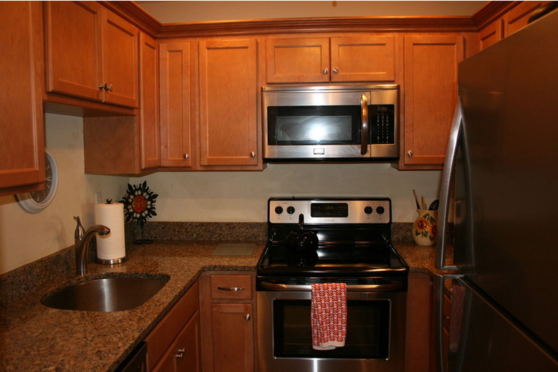 kitchen with many cabinets