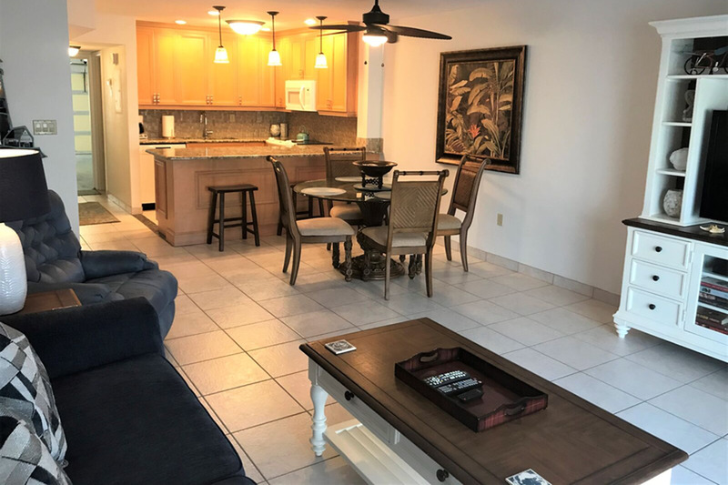 Living Room, Dining Area & Kitchen