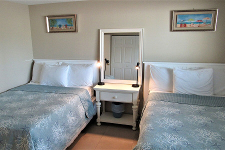 Second Bedroom with two Full Beds and a TV