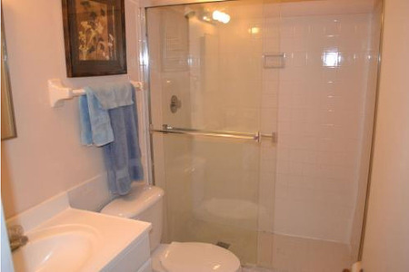 walk in shower with glass door